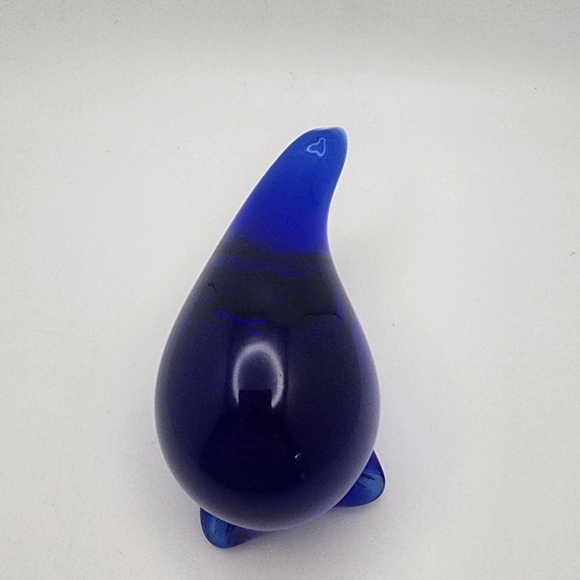 COBALT BLUE Art Glass POLAR BEAR FIGURINE PAPERWEIGHT VINTAGE - Picture 5 of 8